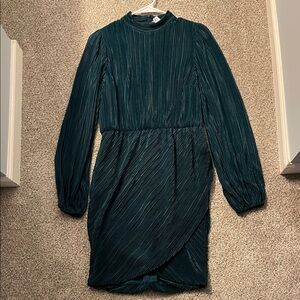 Nine West Dark Green Long Sleeve Dress